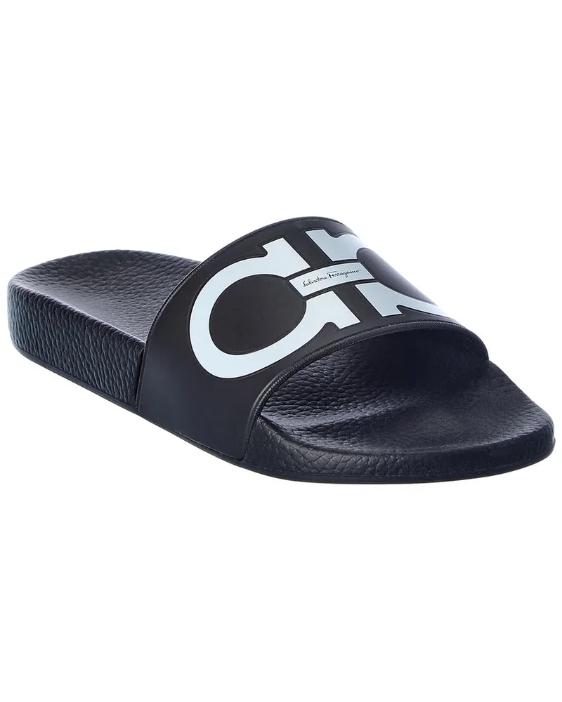 Ferragamo Gancini Rubber Slide Black
