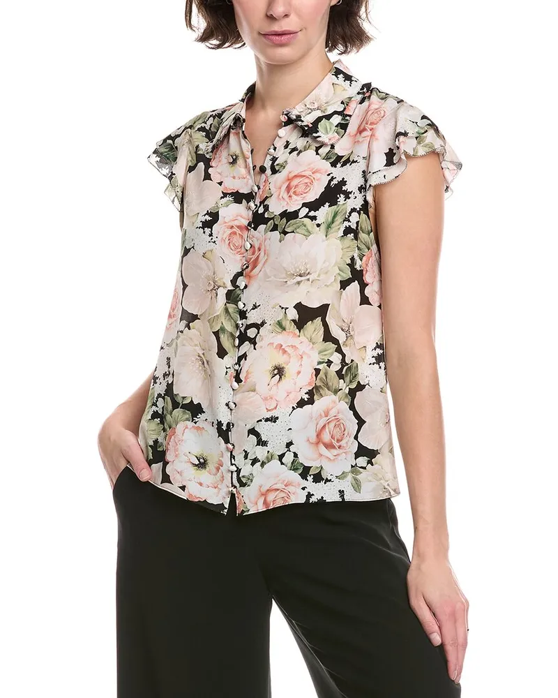 Alice + Olivia Martel Silk Blouse White
