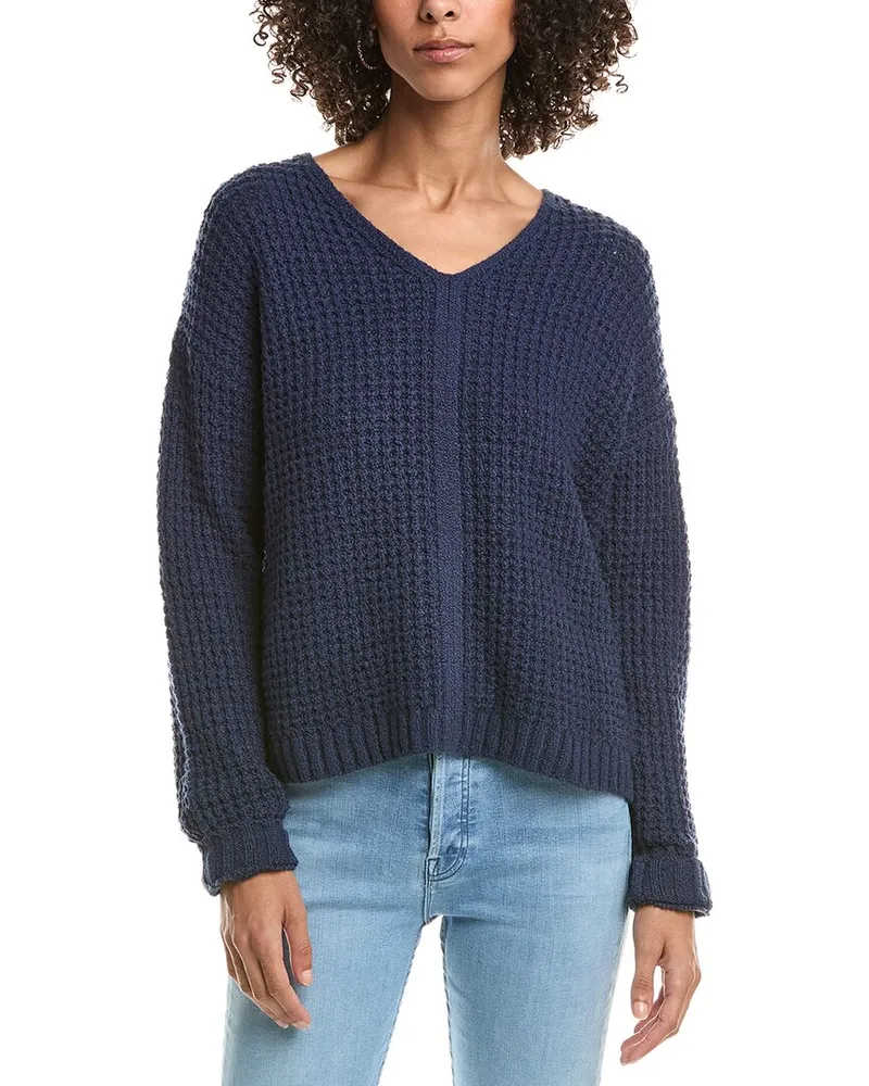 Michael Stars Kelsie V-Neck Sweater Blue