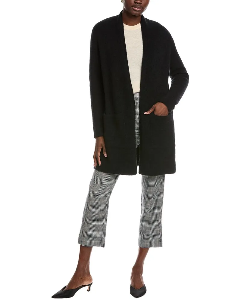 Eileen Fisher Cashmere & Silk-Blend Long Cardigan Black