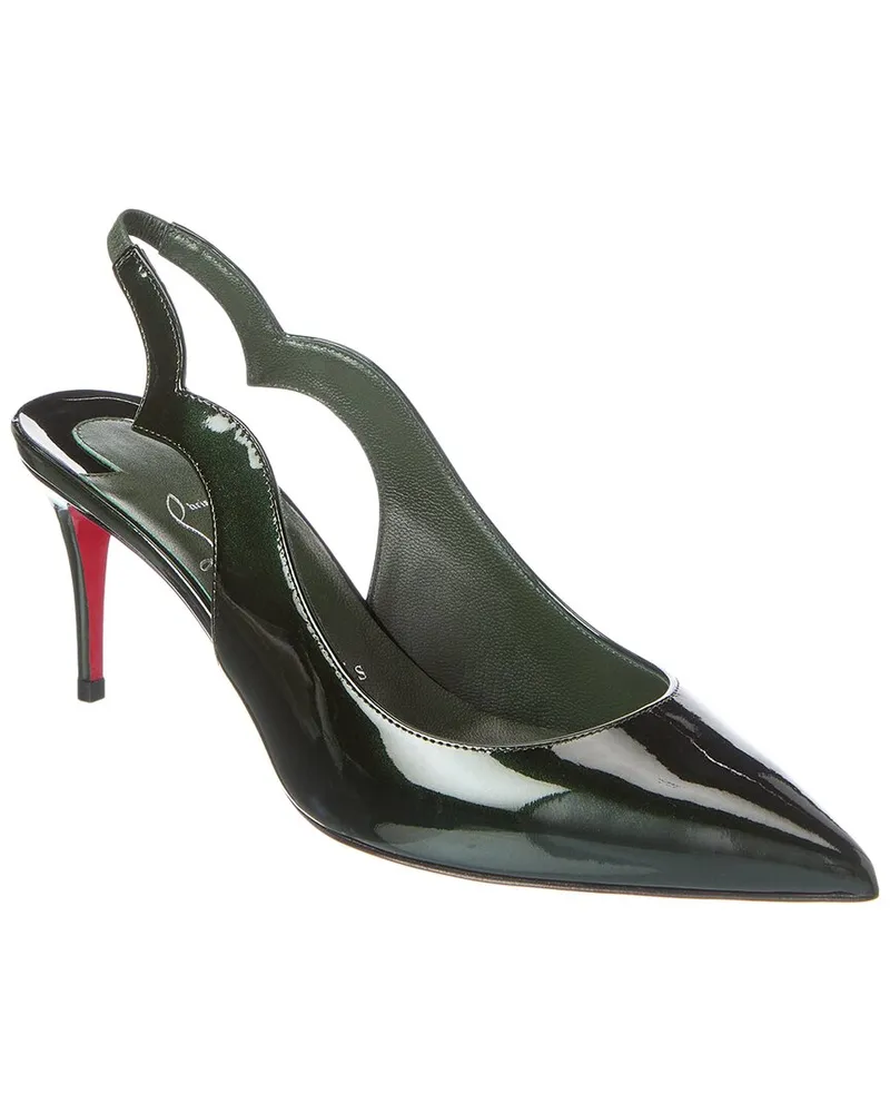 Christian Louboutin Hot Chick Sling 70 Patent Slingback Pump Green