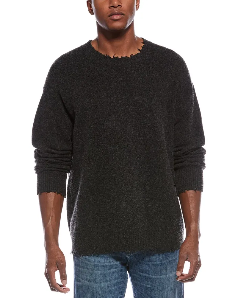 AllSaints Luka Wool-Blend Crewneck Sweater Gray