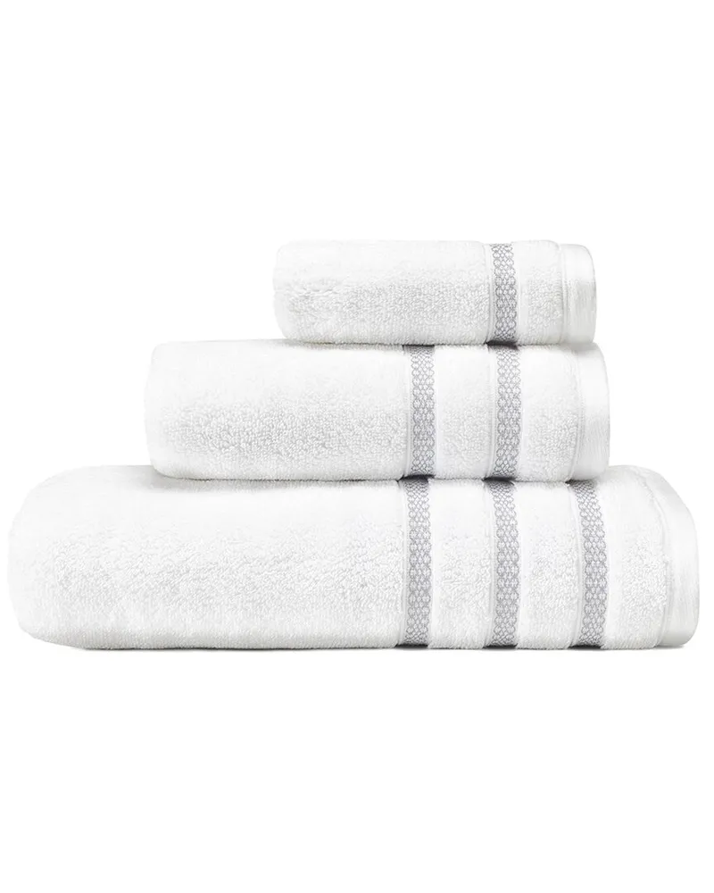 Vera Wang Textured Trellis 3Pc Towel Set Grey