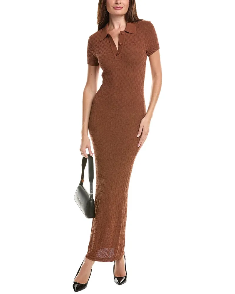 SER.O.YA Beacon Midi Dress Brown