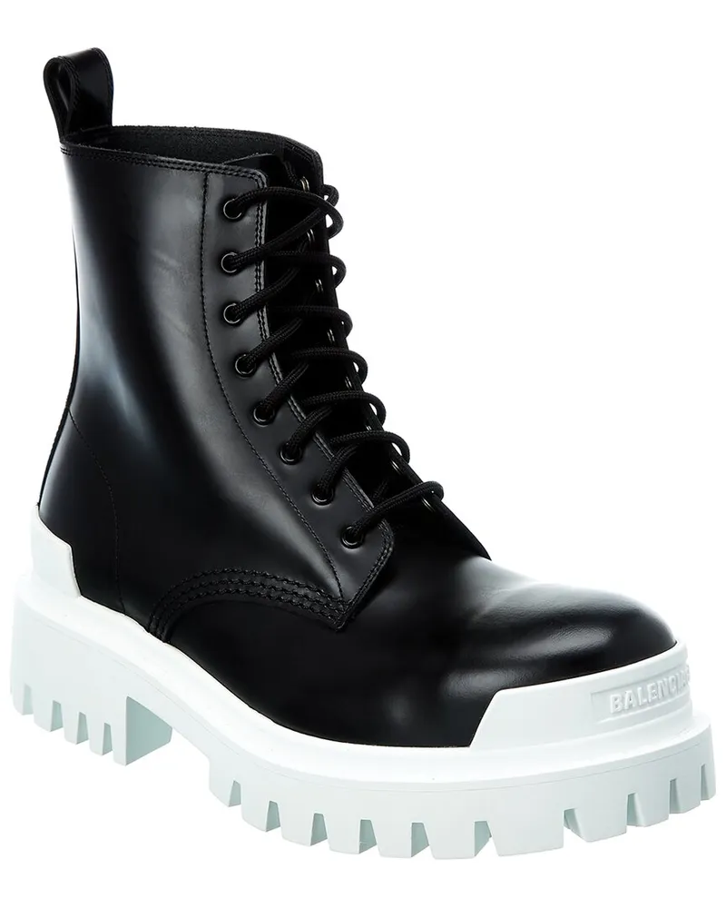 Balenciaga Strike Leather Bootie Black
