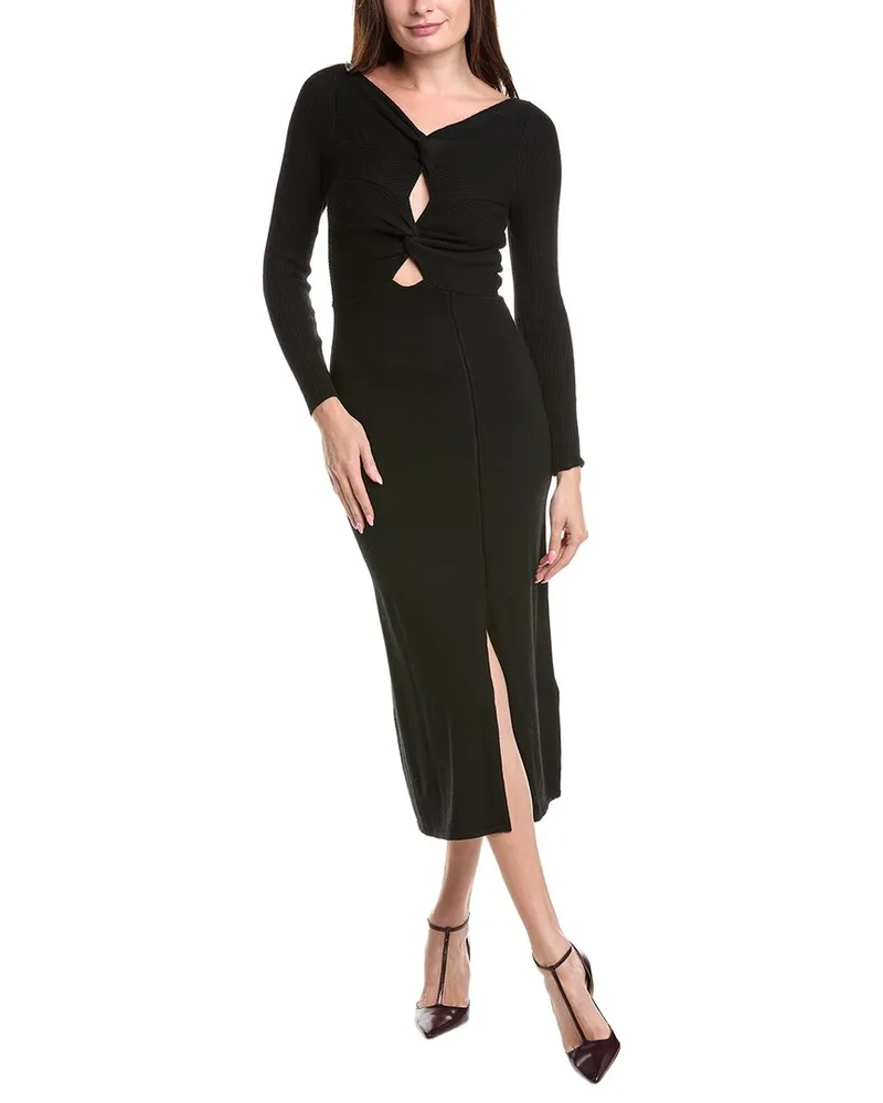 Sandro Wool & Cashmere-Blend Sweaterdress Black