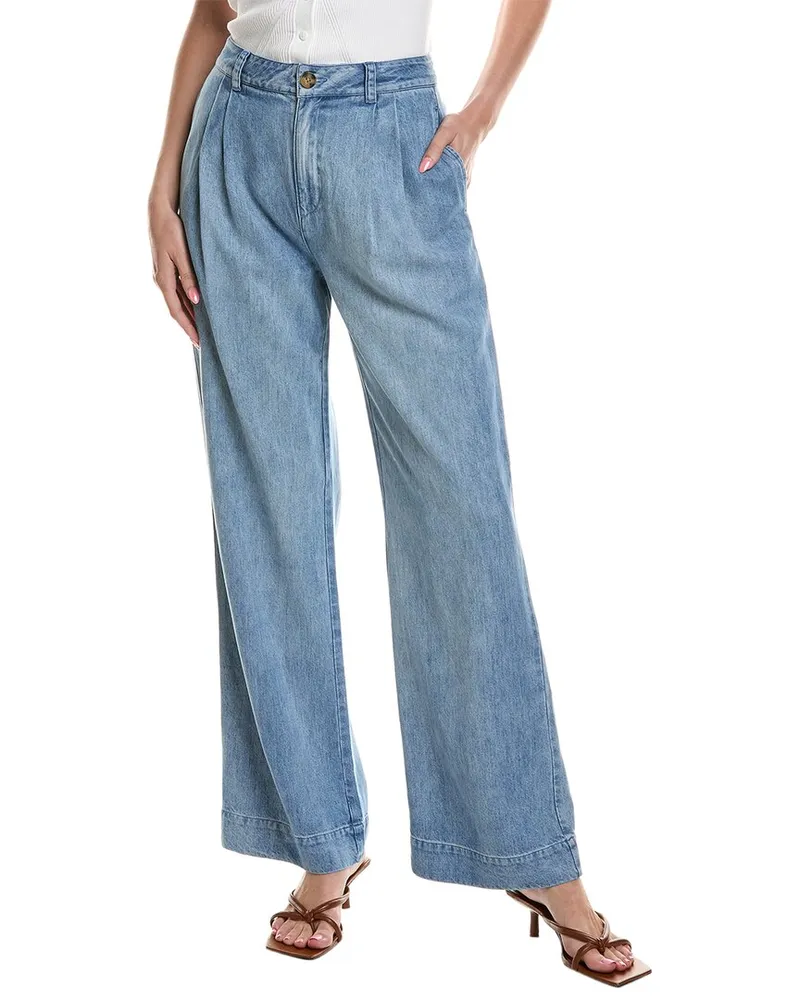 Bella Dahl Greta Pleated Wide Leg Trouser Blue
