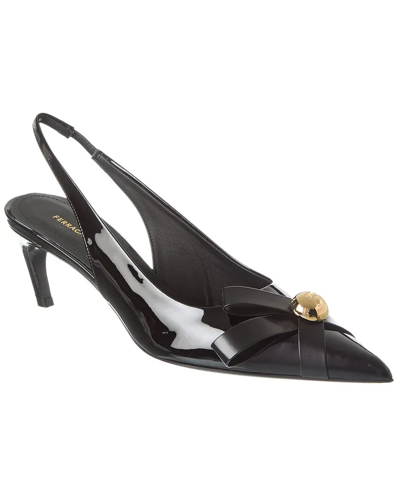Ferragamo Brilda Leather Slingback Pump Black