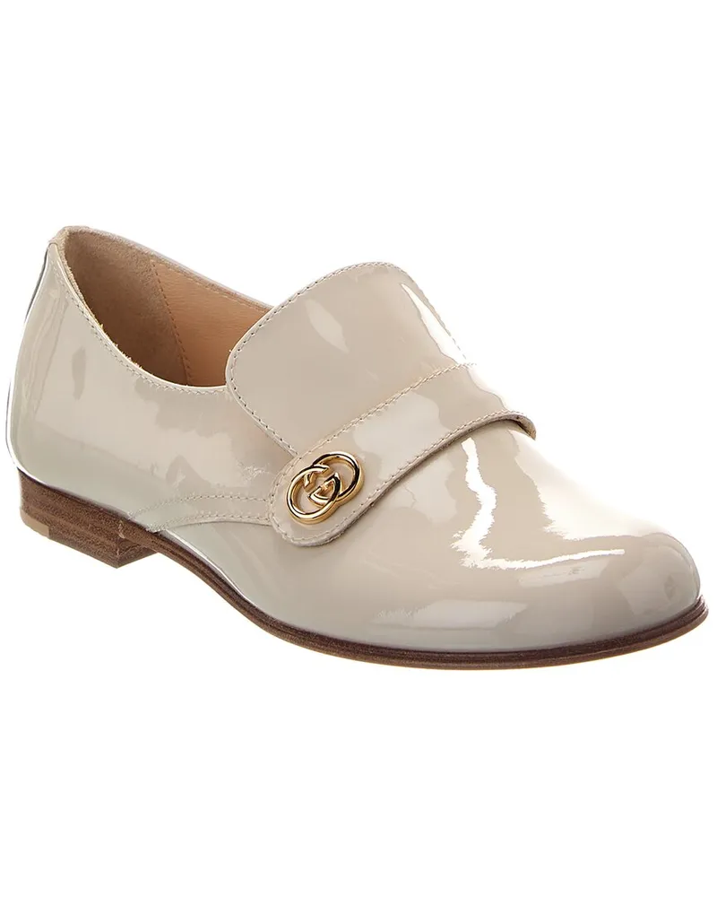 Gucci Interlocking G Patent Loafer White