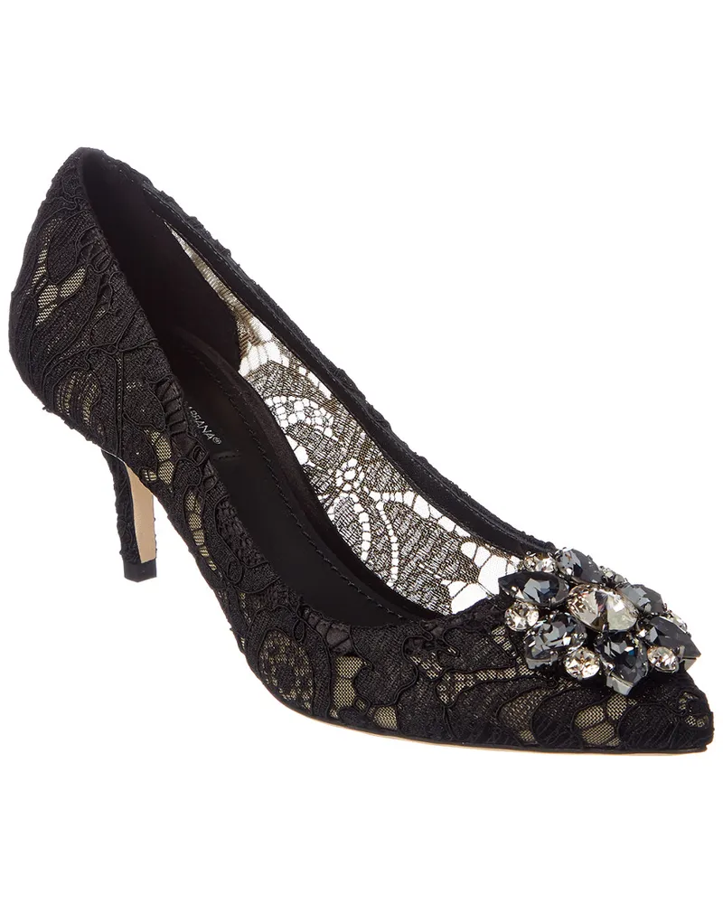 Dolce & Gabbana Bellucci 60 Embellished Taormina Lace Pump Black