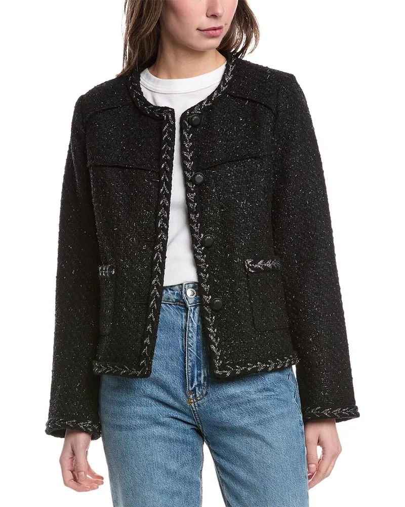 Rag & Bone Mirabelle Tweed Wool-Blend Jacket Black