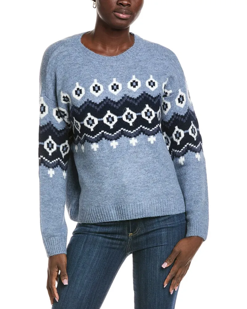 Vince Camuto Fairisle Raglan Sweater Blue