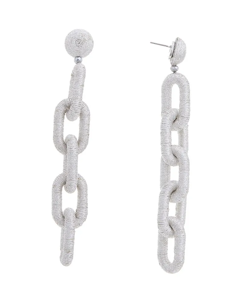 Oscar de la Renta Coil Vertical Link Earrings Nocolor