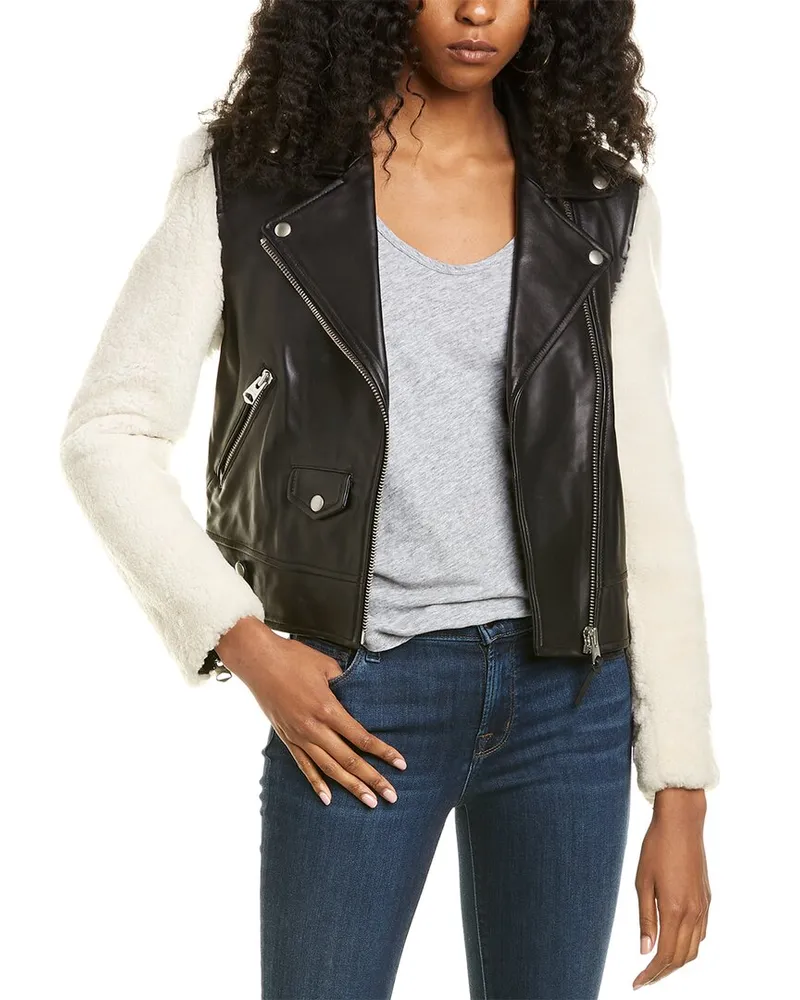 Mackage Baya Leather Moto Jacket Nocolor