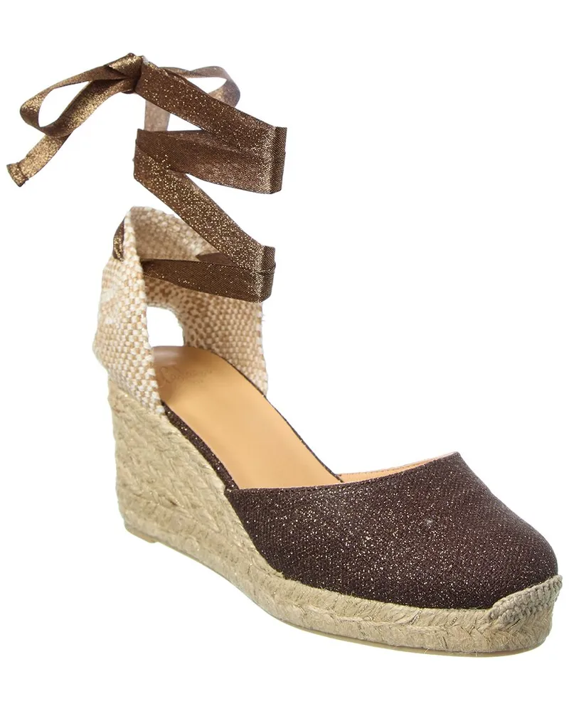 Castañer Carina Canvas Wedge Sandal Brown