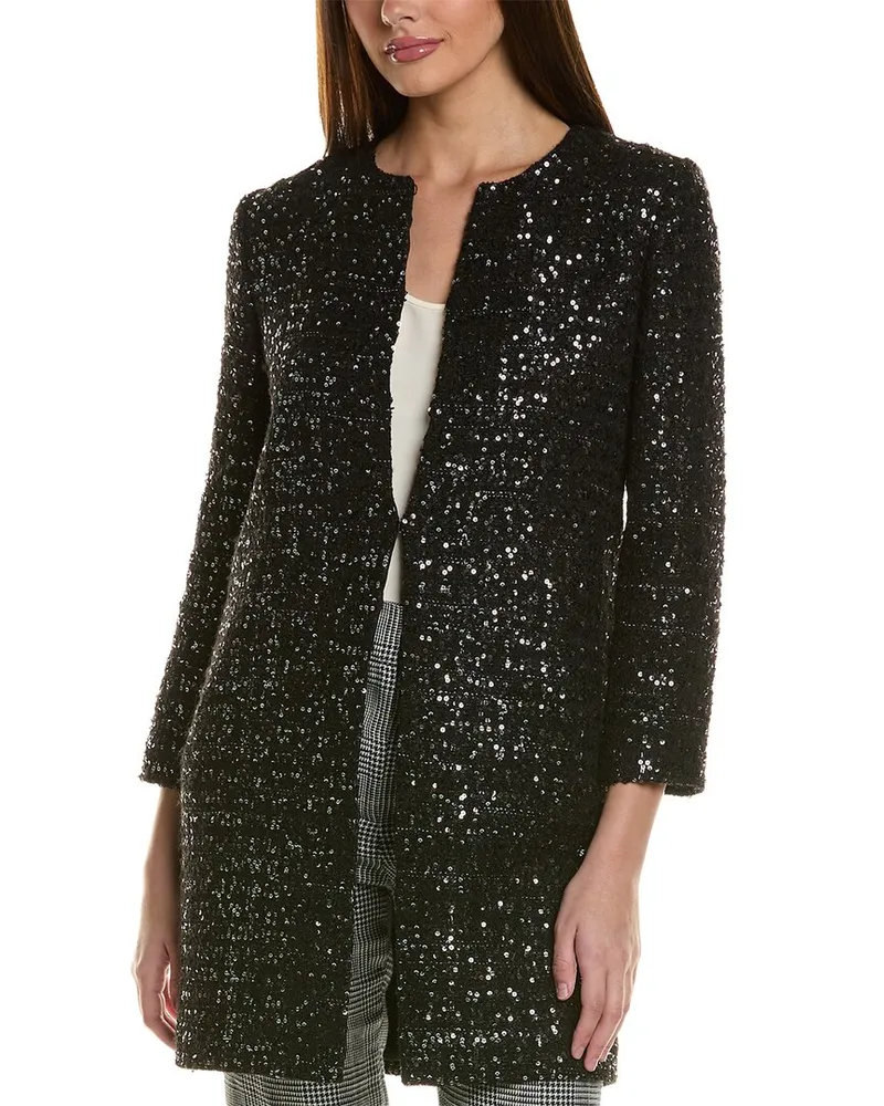 ST. JOHN Sequin Wool-Blend Jacket Black