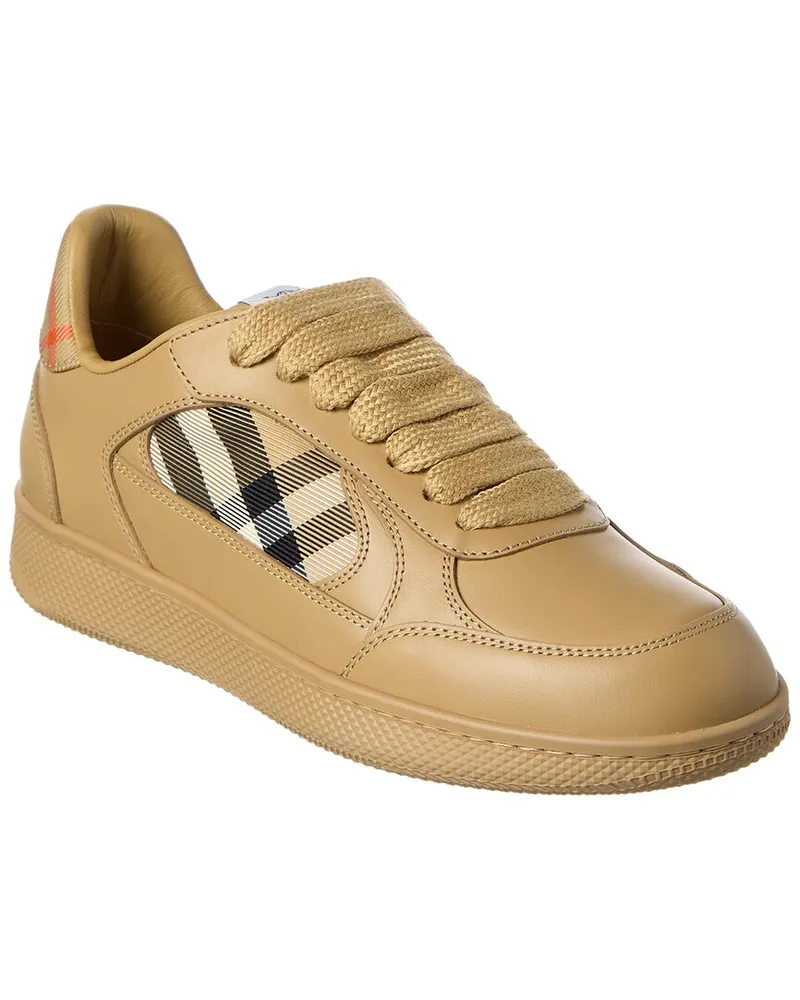 Burberry Terrace Check Canvas & Leather Sneaker Brown