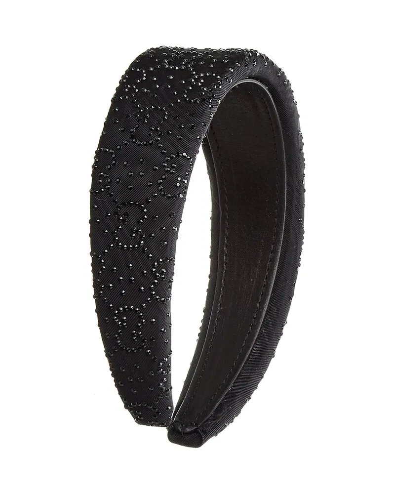 Gucci GG Crystal Moire Headband Black