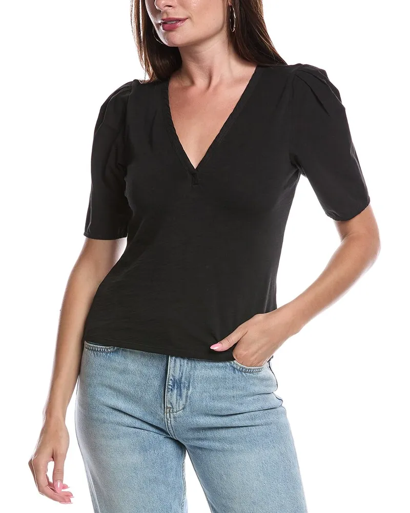 Nation Ltd Joelene V-Neck T-Shirt Black