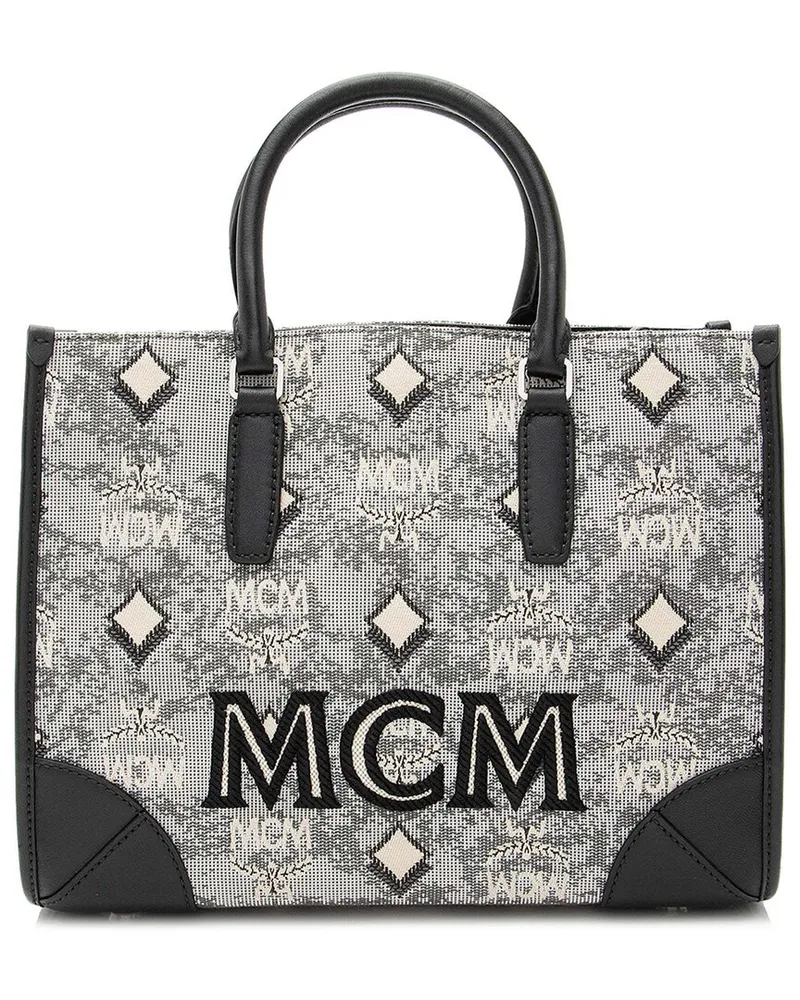 MCM Black Monogram Jacquard Small Tote (Authentic Pre-Loved Nocolor