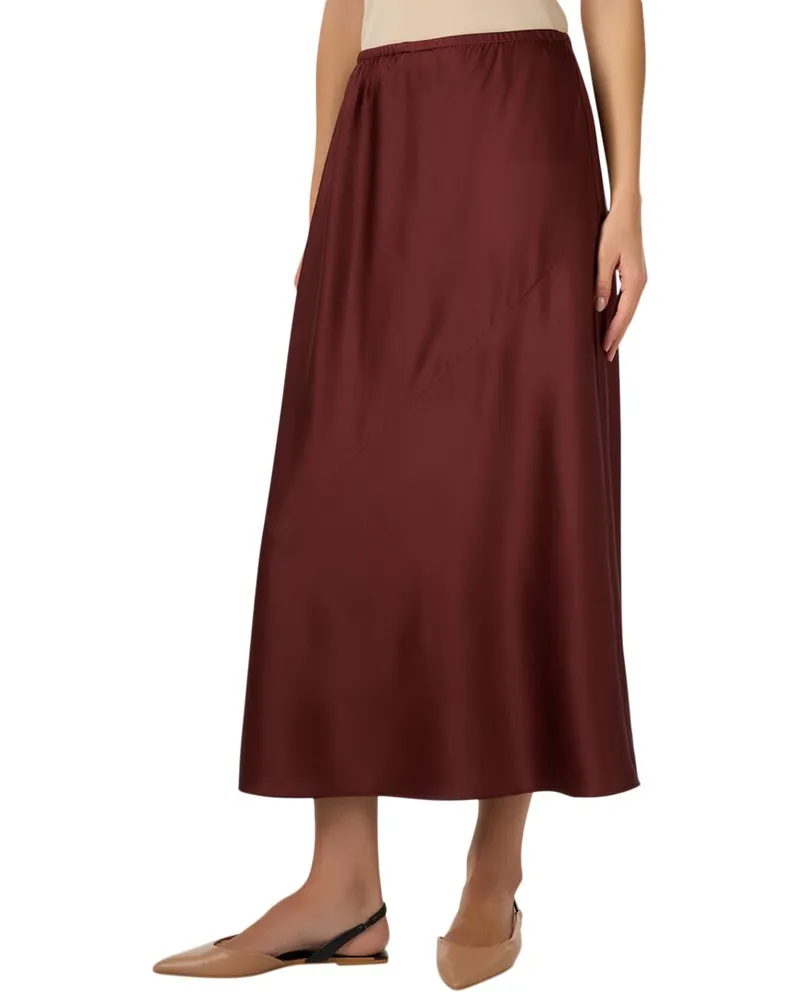 Eileen Fisher Silk-Blend Midi Skirt Red