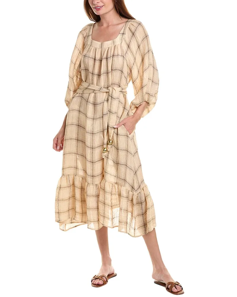 Lisa Marie Fernandez Laure Linen-Blend Maxi Dress Orange