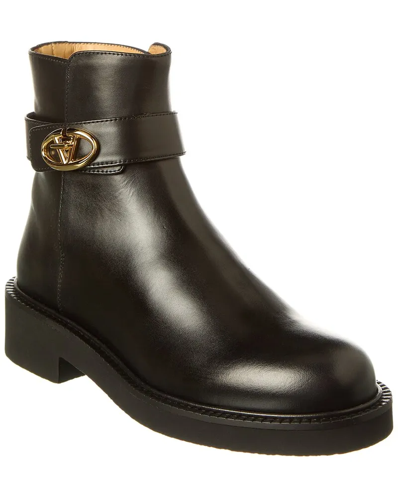 Valentino Garavani VLogo Signature Leather Boot Black