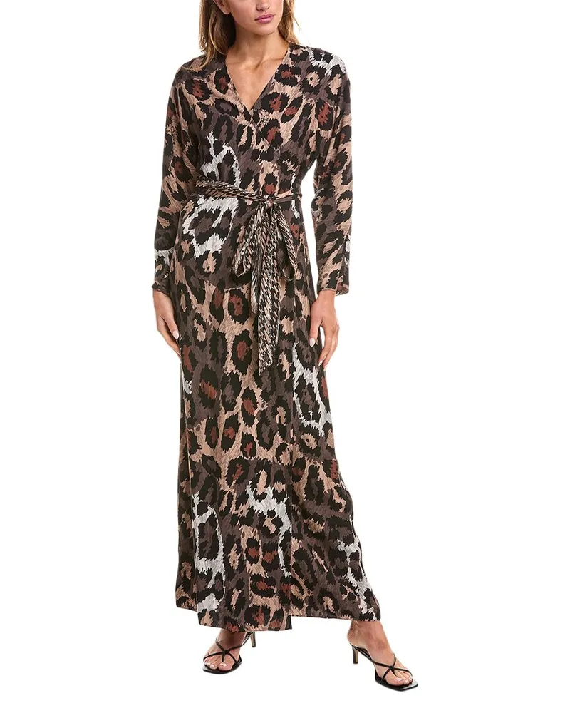 Diane von Furstenberg Babette Reversible Wrap Dress Brown