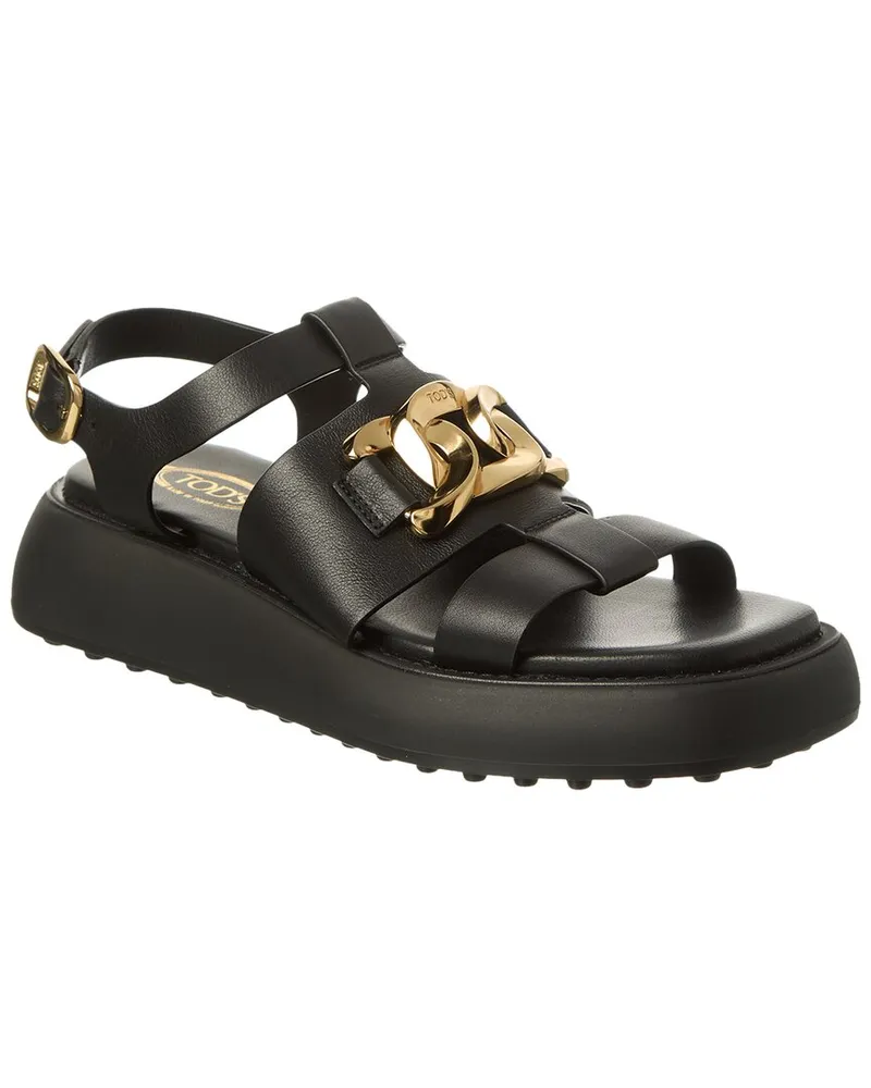 TOD'S TOD’s Gomma Leather Sandal Black