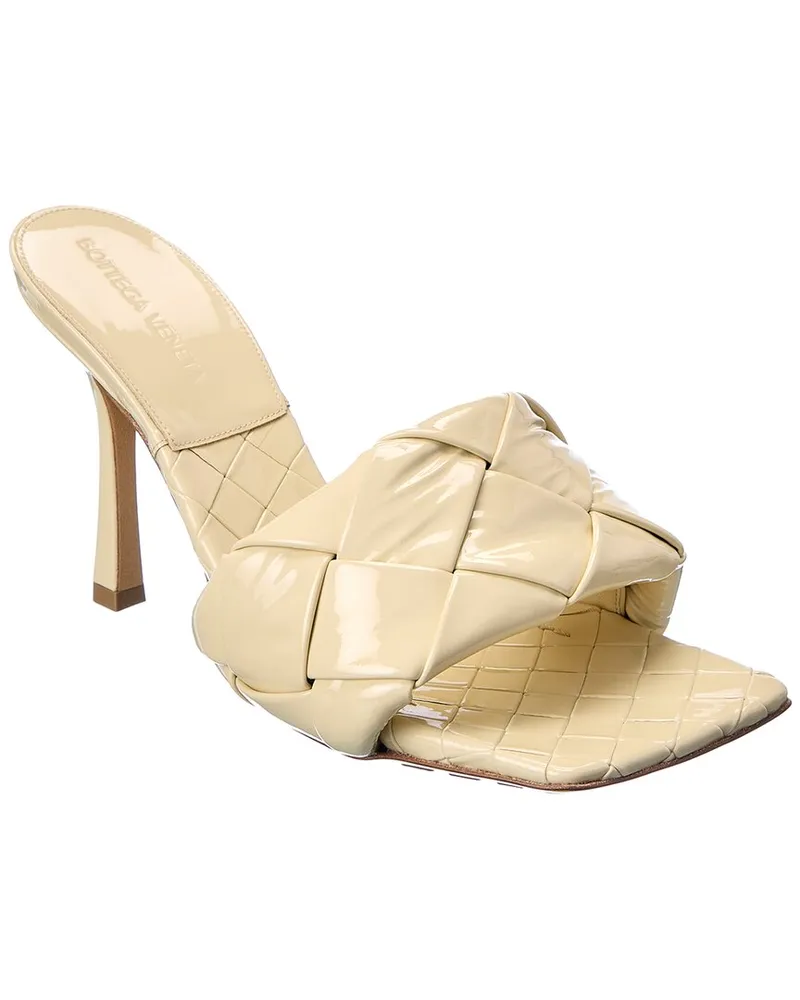 Bottega Veneta The Lido Intrecciato Patent Sandal Yellow