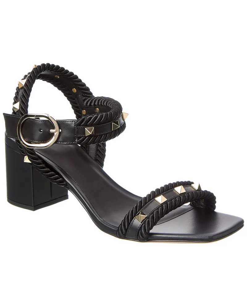 Valentino Garavani Rockstud 60 Leather Sandal Black