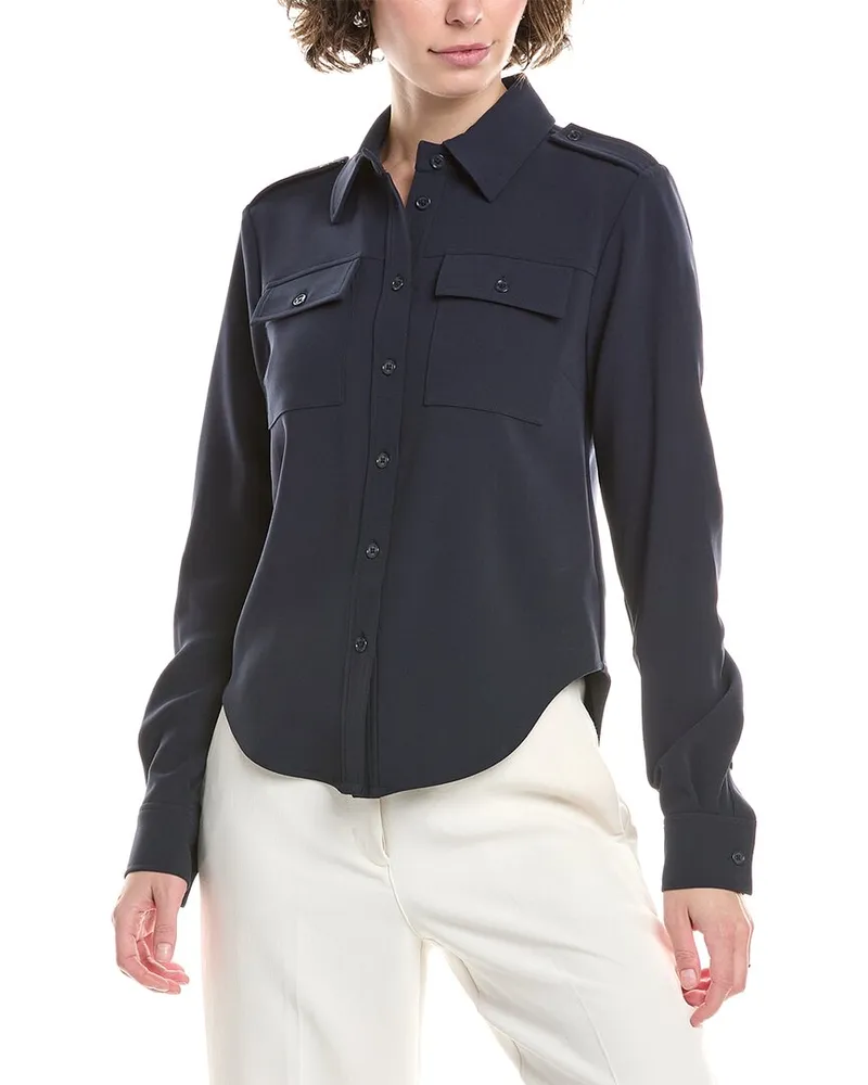Michael Kors Fitted Army Shirt Blue