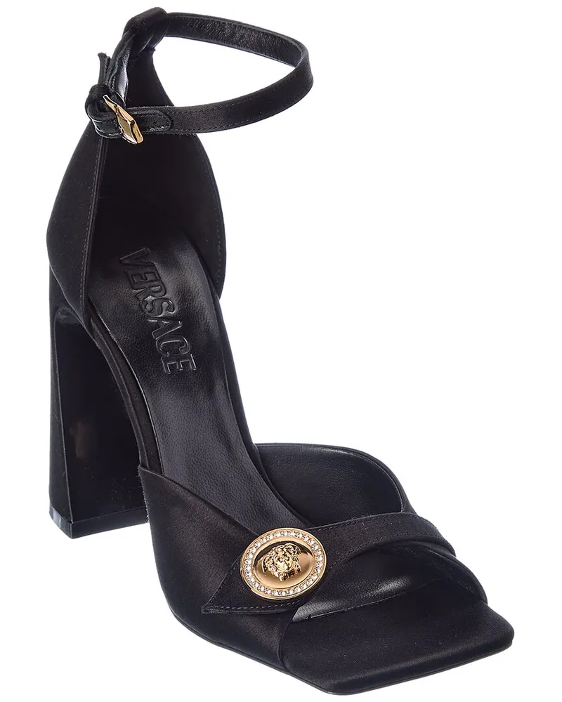 Versace Medusa Silk Sandal Black