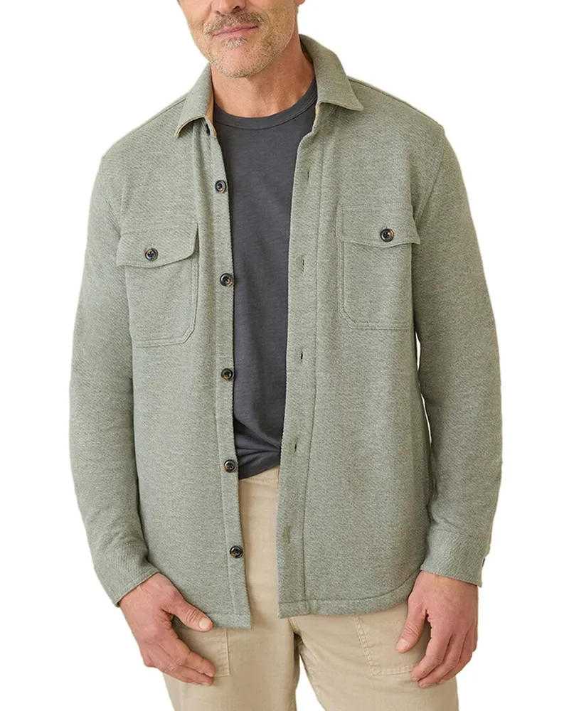 Faherty Inlet Knit Jacket Green