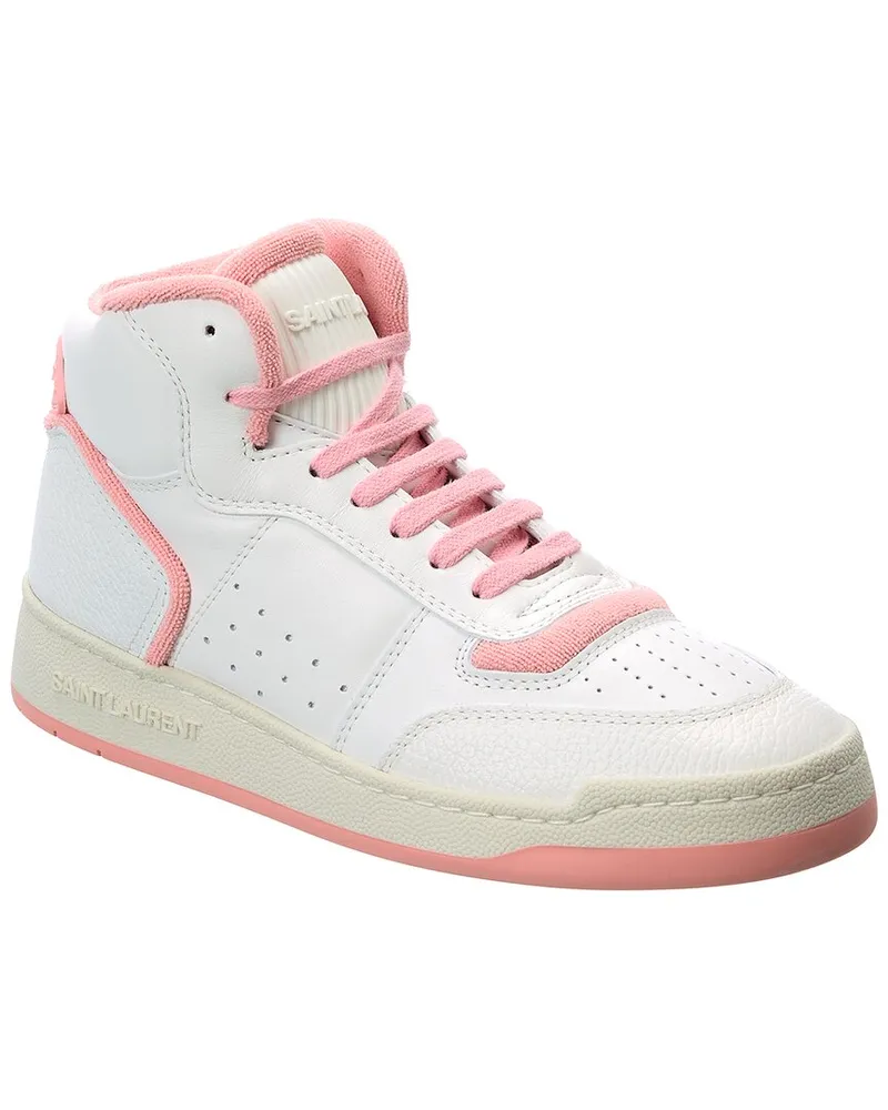 Saint Laurent SL/80 Leather High-Top Sneaker White
