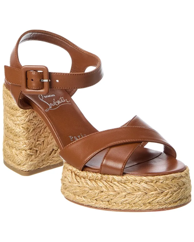Christian Louboutin Calakala 85 Leather Sandal Brown