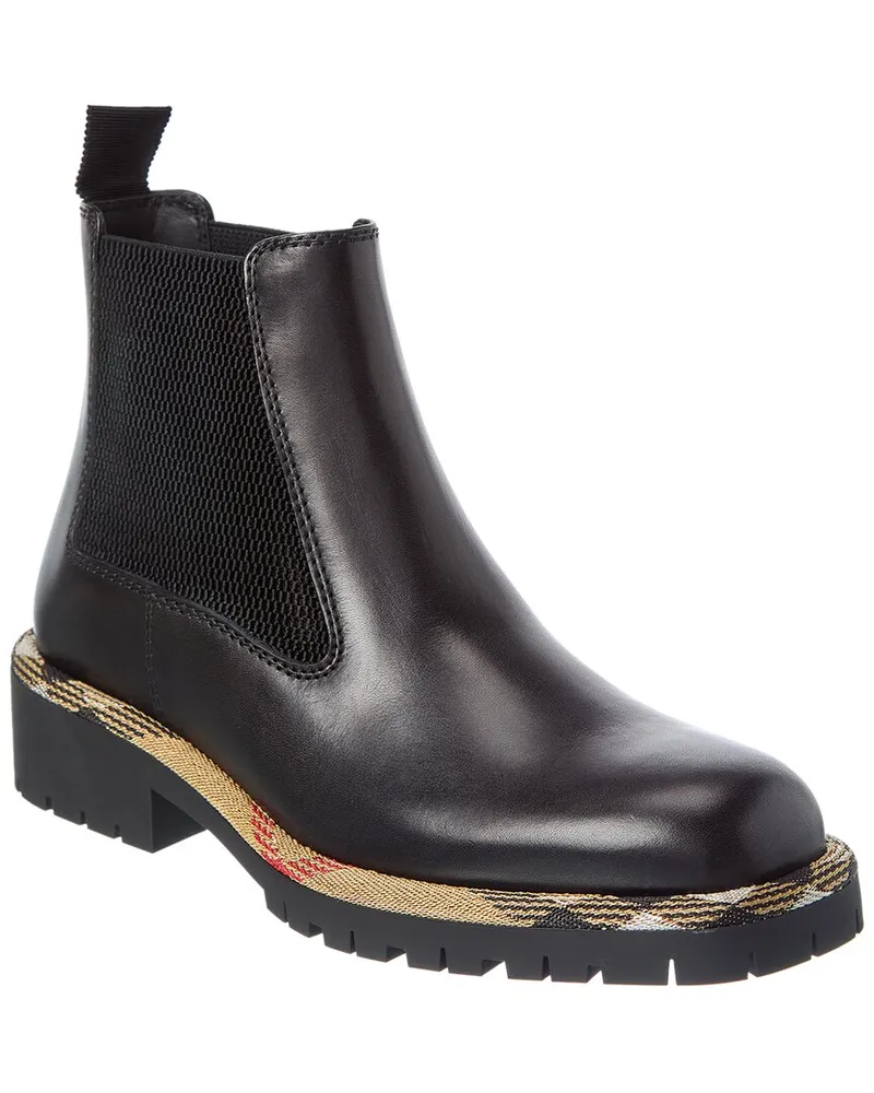 Burberry Checked Leather Boot Nocolor