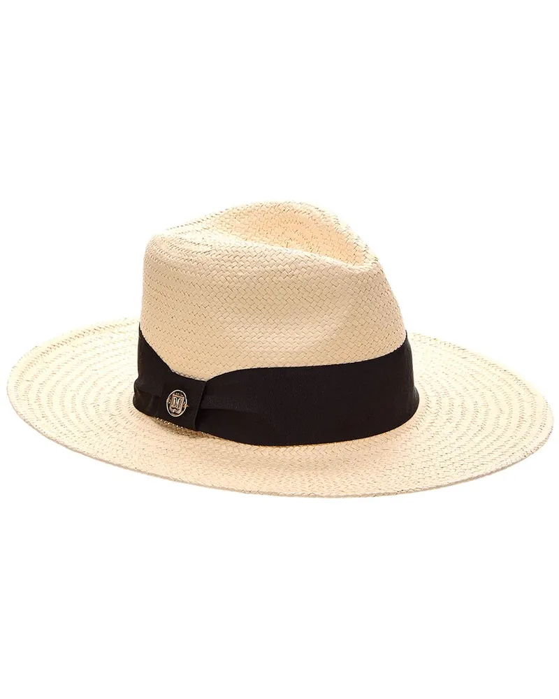 Bruno Magli Straw Ribbon Fedora Nocolor