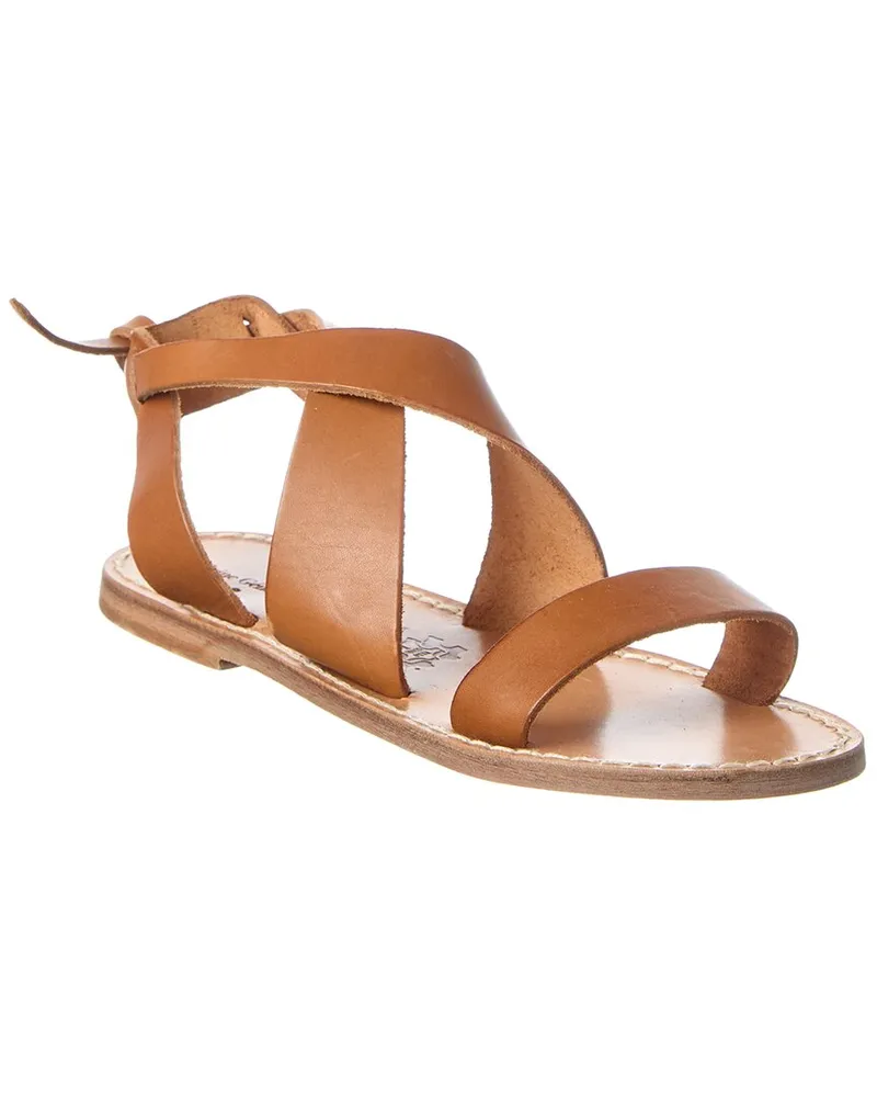 Officine Generale Officine Generale Positano Leather Sandal Brown