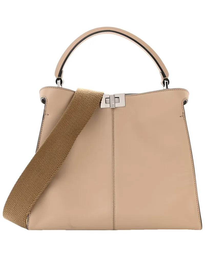 Fendi Beige Leather Medium Peekaboo X-Lite Amido Ciclamino (Authentic Pre-Loved Nocolor