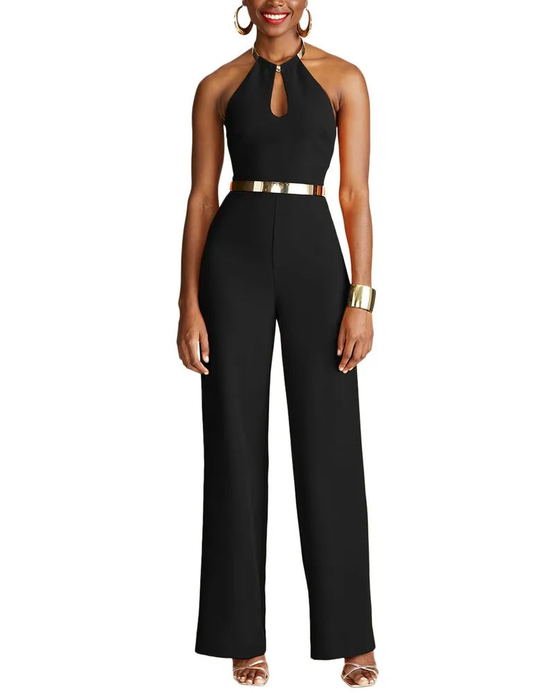Halston Oki Stretch Crepe Jumpsuit Nocolor