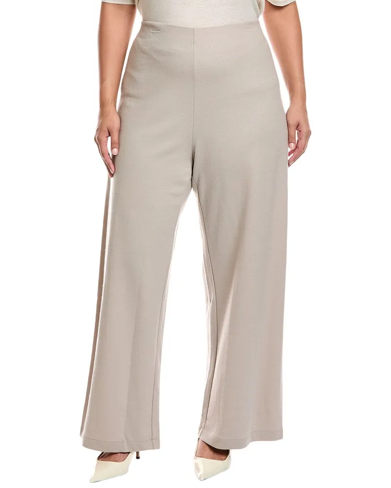 Eileen Fisher Plus Wool Pant Tan