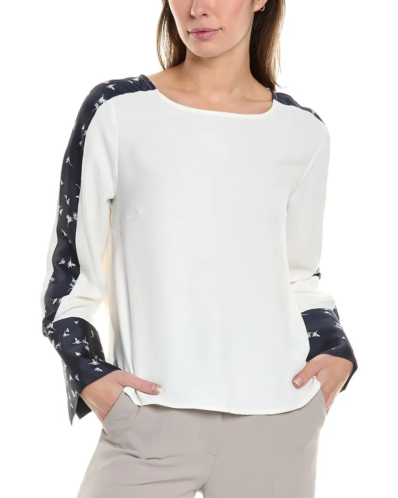 Vince Camuto Extended Shoulder Blouse White