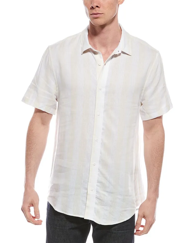 Onia Standard Linen-Blend Shirt Yellow