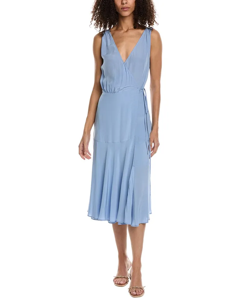 The Kooples Midi Wrap Dress Blue