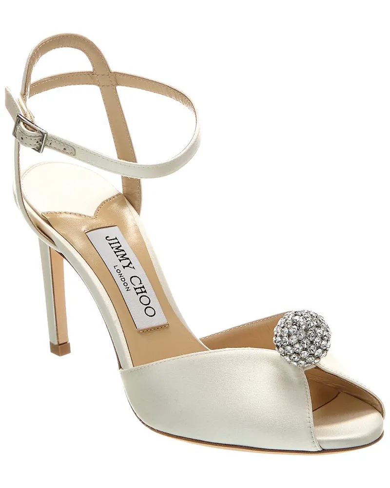 Jimmy Choo Sacora 85 Satin Sandal White
