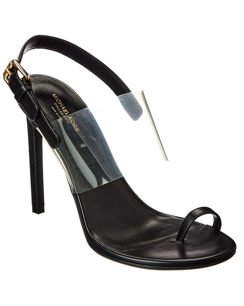 Michael Kors Catherine Leather & Vinyl Sandal Black