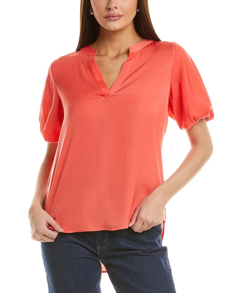 Vince Camuto Quarter Puff Sleeve Blouse Red