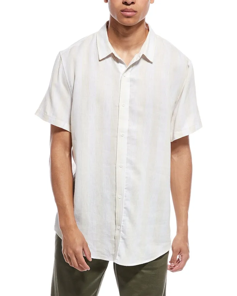 Onia Standard Linen-Blend Shirt Yellow