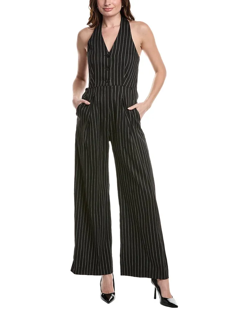MARELLA Amanda Linen-Blend Jumpsuit Black